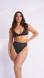 Adriana Bedazzled High Waist Bottoms Black