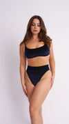 High Cut Basic Shorts Velvet Sparkle Navy