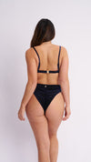 High Cut Basic Shorts Velvet Sparkle Navy