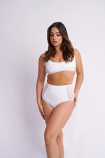Gigi Top - Mesh Pannelled Top Recycled White