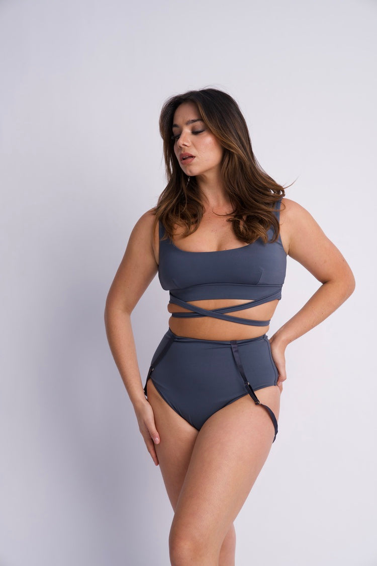 Kehlani High Waist Bottom Steel Blue
