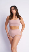 Lure You High Waist Garter Shorts Taupe