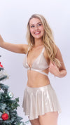 Free Flow Christmas Skirt Gold