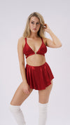 Free Flow Christmas Skirt Red