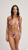 Mary Kate Bikini Bottom Metallic Baby Pink