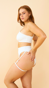 High Cut Garter Shorts White