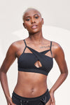 Cleo Bra - Cross Over Cut Out Bra Recycled Black