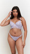 Harlow Bra - Longline Lace Underwire Bra Recycled Lilac