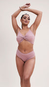 Basic Low Waist Shorts - Scrunch Shorts Ribbed Blush Taupe
