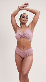 Basic Low Waist Shorts - Scrunch Shorts Ribbed Blush Taupe