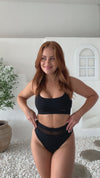 Mila Mesh Cut Out Top Black