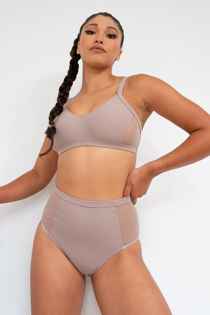 Gigi Top - Mesh Pannelled Top Recycled