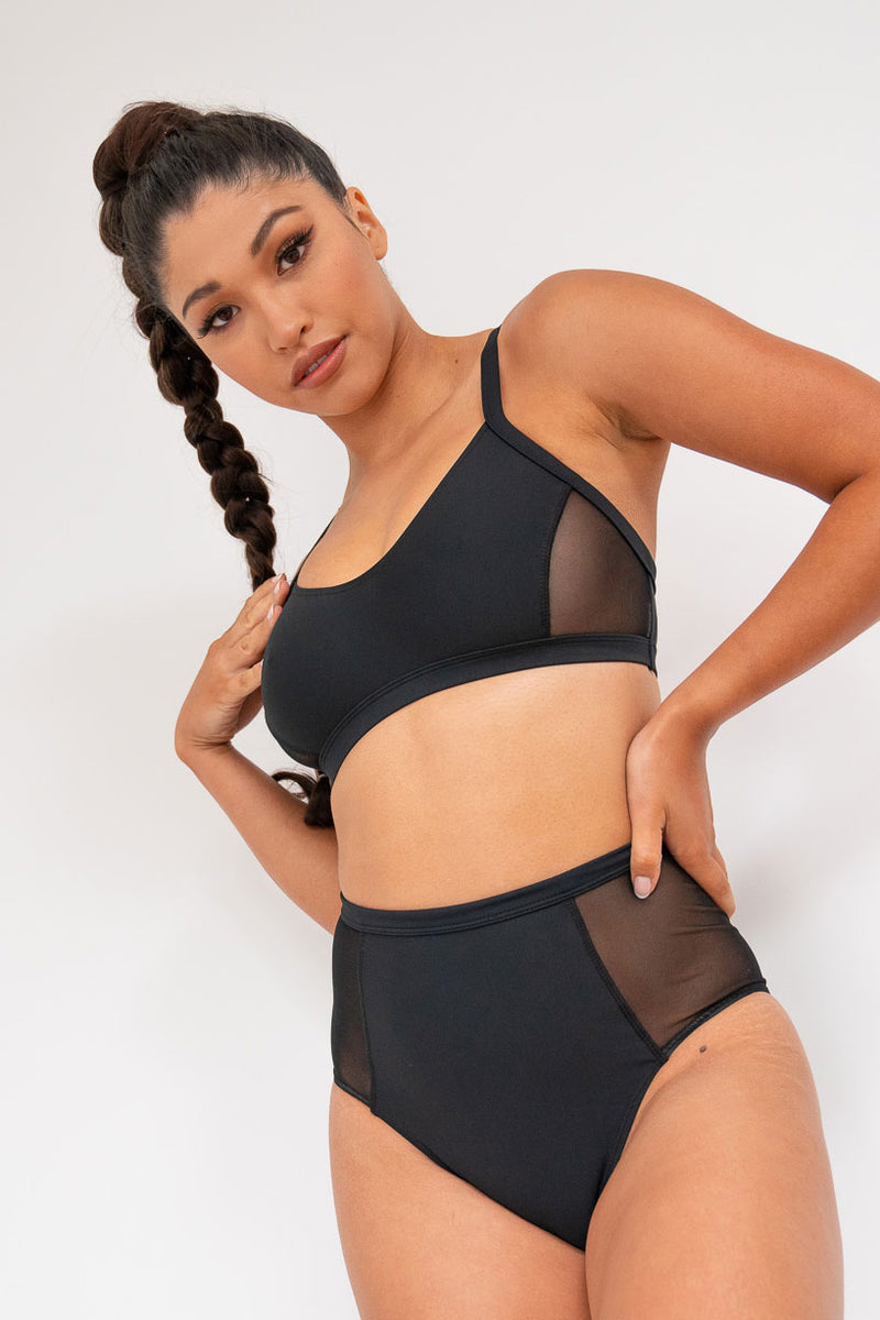 Gigi Top - Mesh Pannelled Top Recycled