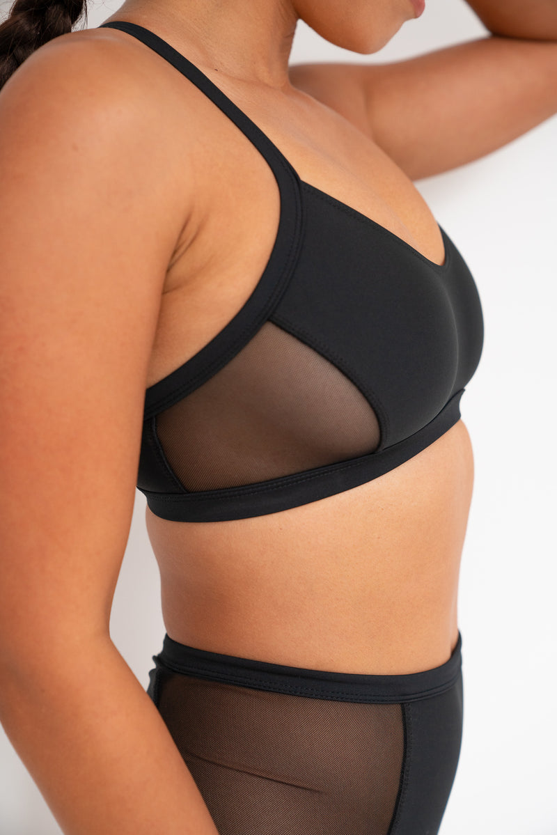 Gigi Top - Mesh Pannelled Top Recycled
