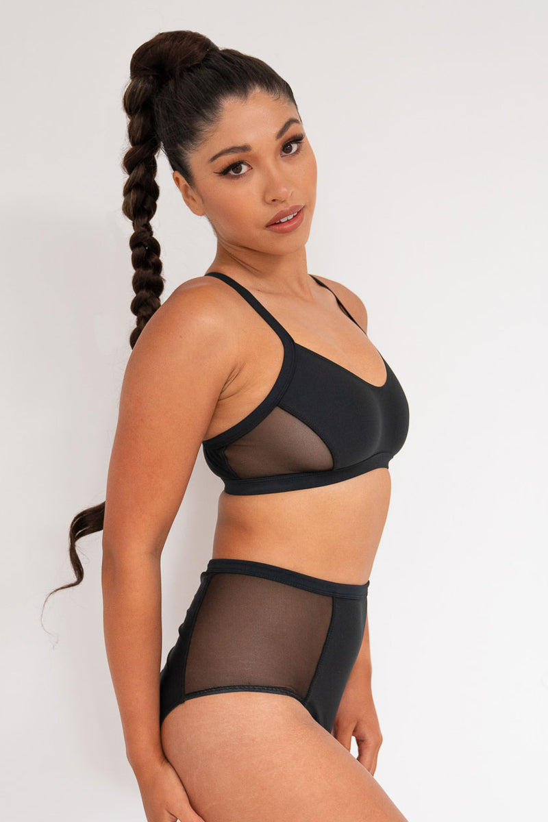 Gigi Top - Mesh Pannelled Top Recycled