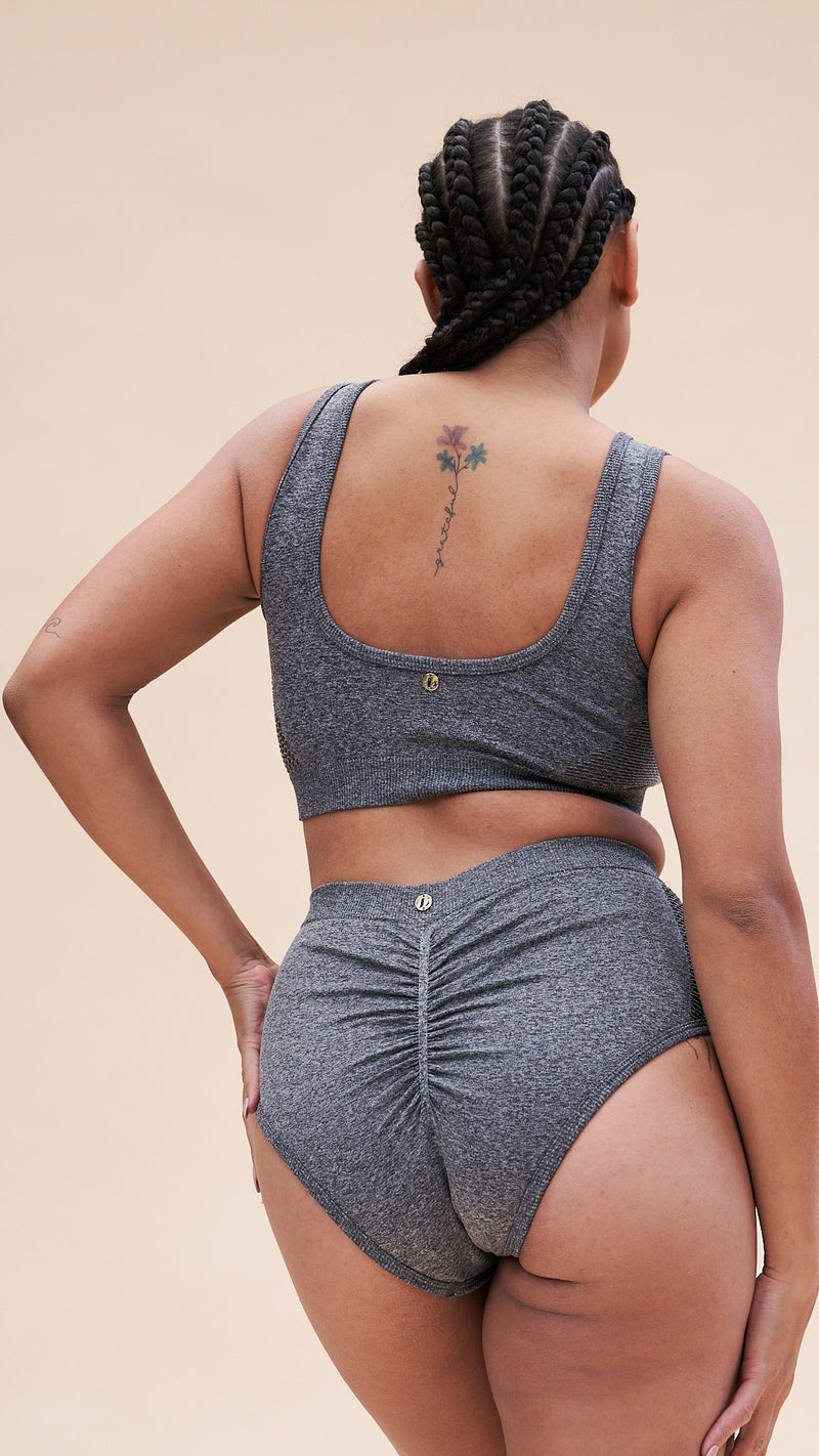 Leah High Waist - Shaping Breathable Bottoms Recycled Grey