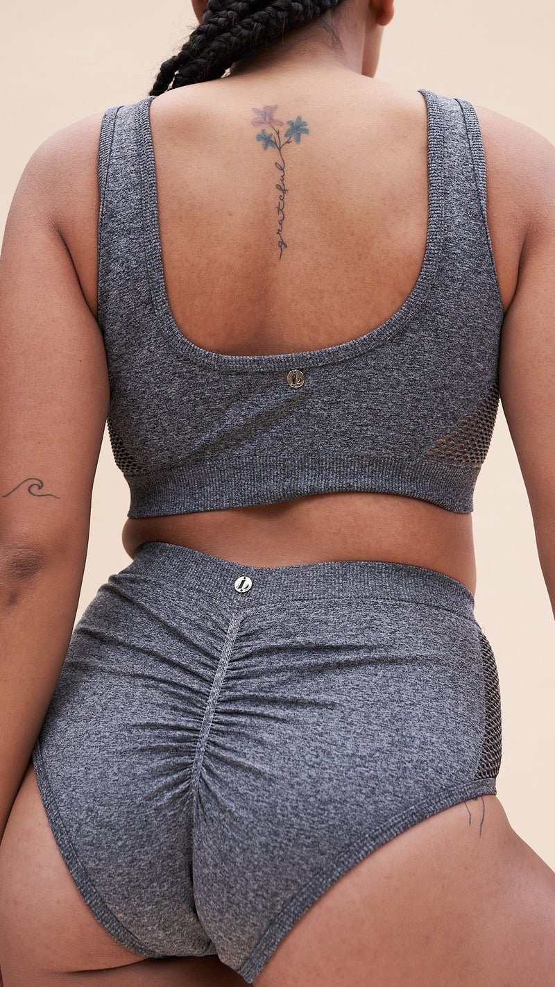 Leah High Waist - Shaping Breathable Bottoms Recycled Grey