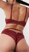 Hannah Top - Adjustable Strappy Cut Out Top Recycled Burgundy