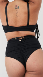 Hannah Top - Adjustable Strappy Cut Out Top Recycled Black