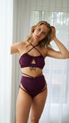 Jasmine High Waist - Gathered High Waist Garter Shorts Recycled Mulberry