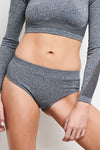 Basic Low Waist Shorts - Scrunch Shorts Ribbed Recycled Grey