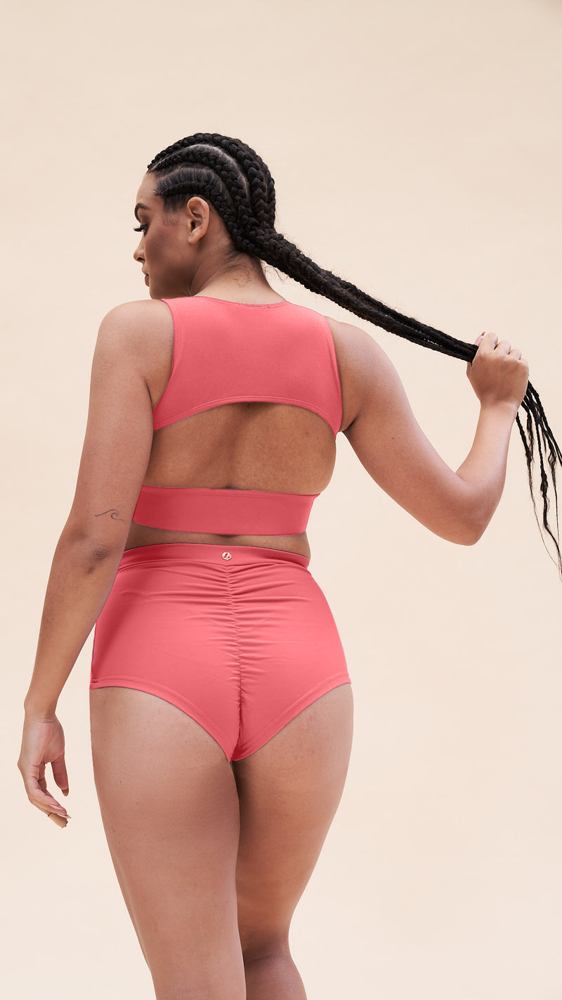 Courtney Top - V Neck Cut Out Top Recycled Watermelon
